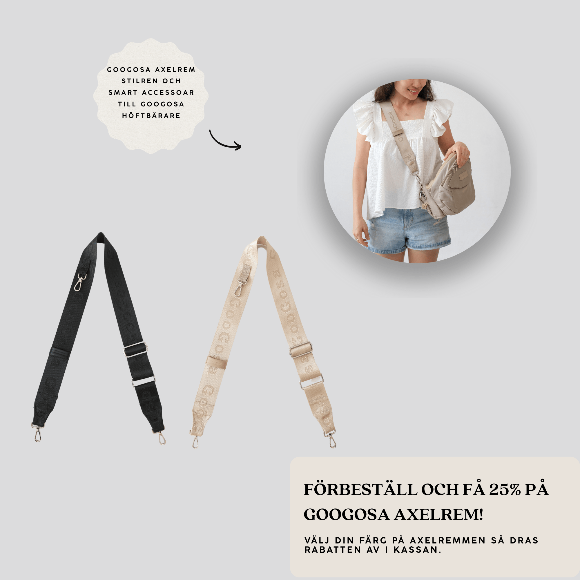 GooGosa Axelrem – Stilren och smart accessoar till din höftbärare - GooGosa